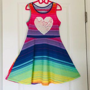 Rainbow Colors Racerback Flare Summer Dress Size M